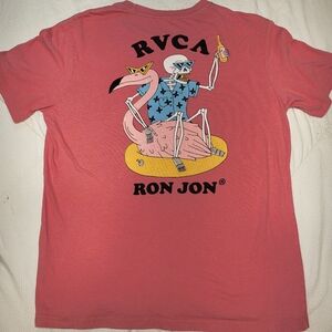 RVCA short Sleeve Regular Fit Men's Small Ron Jon Coral Skeleton Tshirt